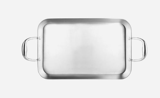 GRELHADOR C/ASAS 38X25CM TRIMETAL INOX